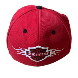 Choppers Red Brimless Cap – Embroidered Flame Patch